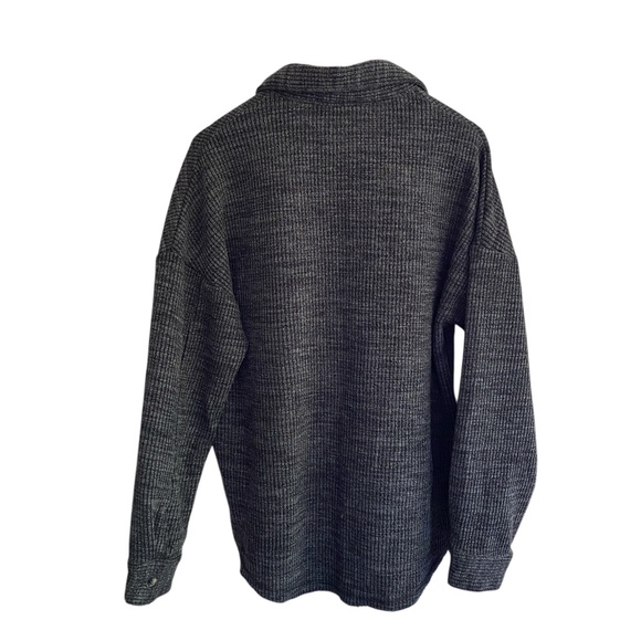 BLUE B. Women's Button Down Shirt Jacket Shacket Long Sleeve Pockets Gray Sz L - Picture 3 of 8